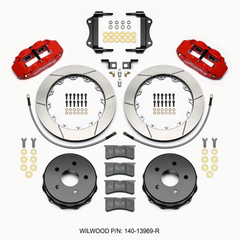 Wilwood — KIT,REAR,JEEP JK,07-18,FNSL4R,12.88 ROTOR,RED,W/LINES