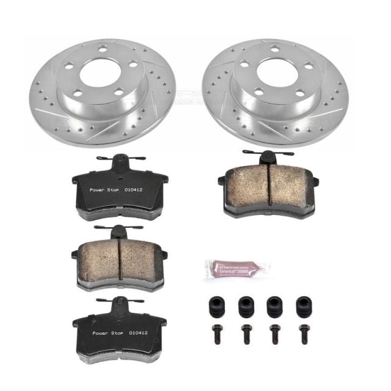 PowerStop — Z23 Daily Driver Carbon-Fiber Ceramic Brake Pad and Drilled & Slotted Rotor Kit
