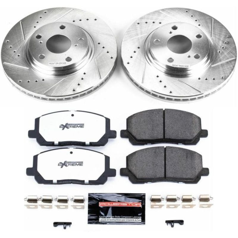 PowerStop — Z36 Truck and SUV Carbon-Fiber Ceramic Brake Pad and Drilled & Slotted Rotor Kit
