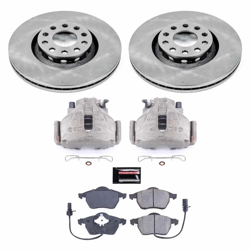 PowerStop — OE Stock Replacement Low-Dust Ceramic Brake Pad, Rotor and Caliper Kit
