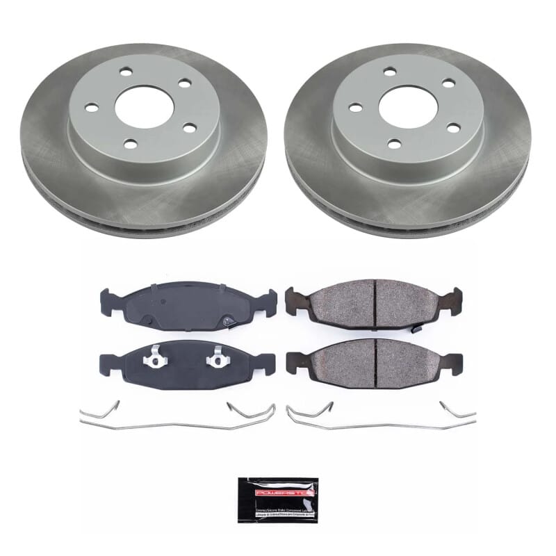 PowerStop — Semi-Coated Rotor and Low-Dust Ceramic Brake Pad Kit