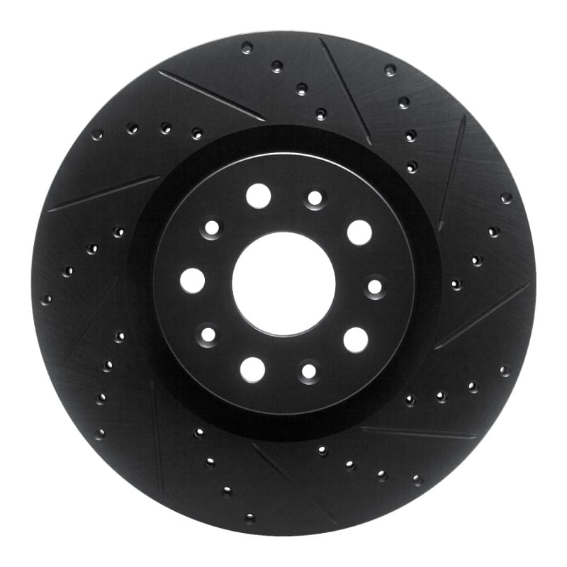 R1 Concepts — R1 Concepts Brake Rotor Drilled and Slotted Black