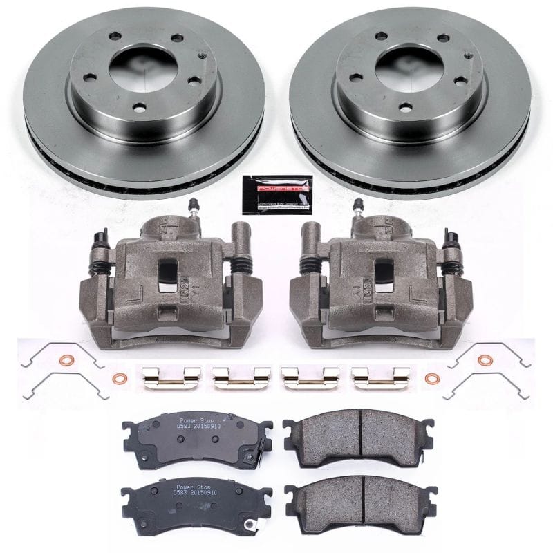 PowerStop — OE Stock Replacement Low-Dust Ceramic Brake Pad, Rotor and Caliper Kit