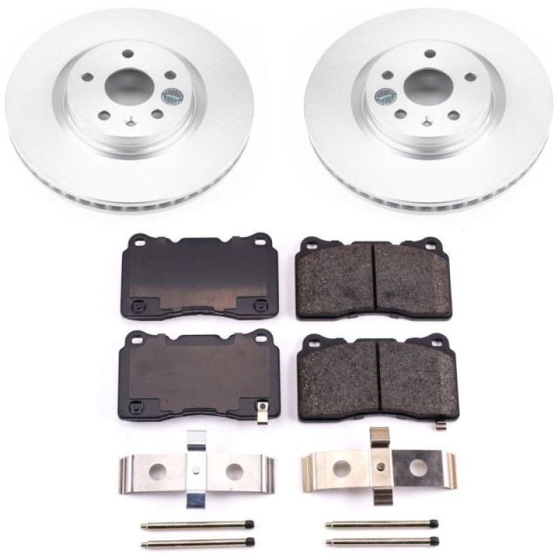 PowerStop — Genuine Geomet Coated Rotor and Low-Dust Ceramic Brake Pad Kit