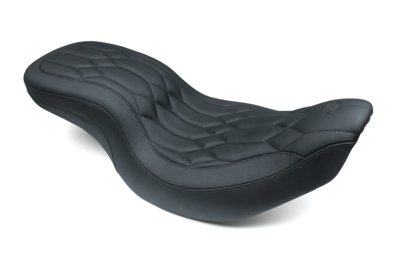 Mustang Motorcycle — Mustang 14-21 Indian Chieftain,Chief,Roadmaster,Vt Wide Tripper 1PC Seat w/Diamond Stitch - Black