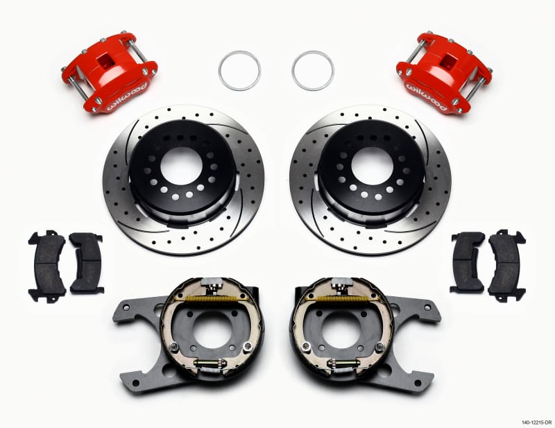 Wilwood — KIT,REAR,DISC/DRUM,12 BOLT CHEVY,2.75/ 2.81 OFFSET,D154,1PC ROTOR,SRP,RED