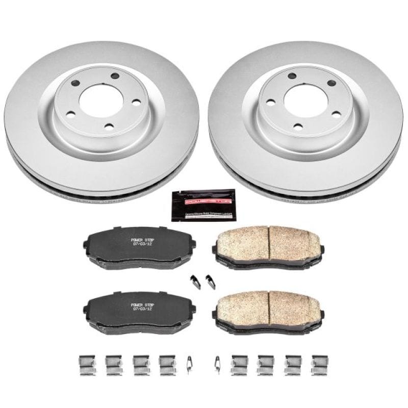 PowerStop — Genuine Geomet Coated Rotor and Low-Dust Ceramic Brake Pad Kit