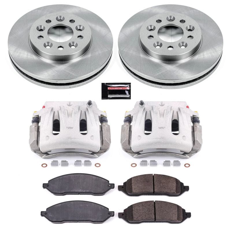 PowerStop — OE Stock Replacement Low-Dust Ceramic Brake Pad, Rotor and Caliper Kit