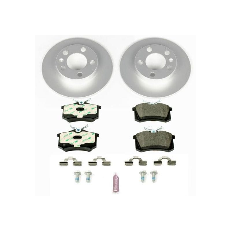 PowerStop — Genuine Geomet Coated Rotors, ECE-R90 Brake Pads + Hardware Kit