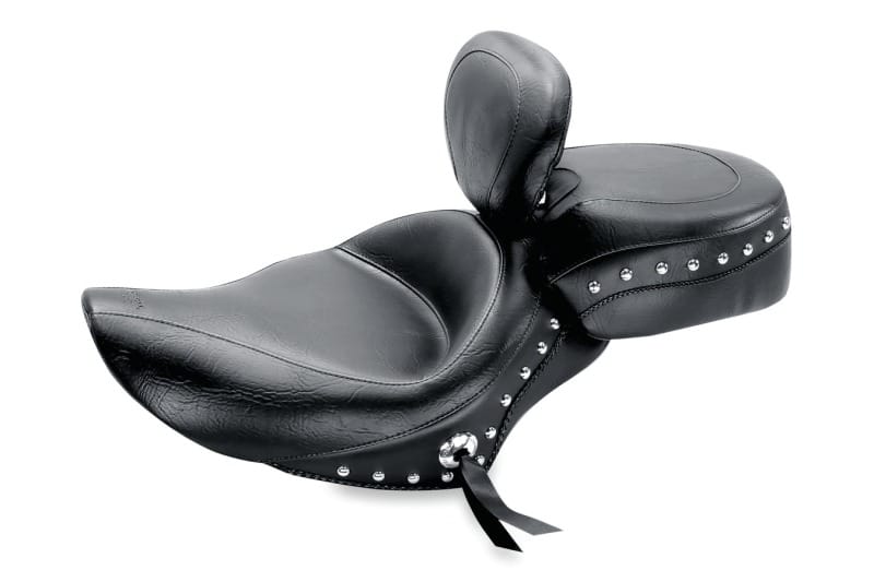Mustang Motorcycle — Mustang 04-21 Harley Sportster Wide Touring Recessed Passenger Seat w/Studs - Black