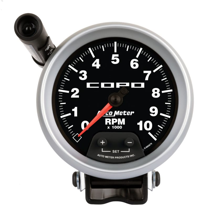 AutoMeter — GAUGE, TACHOMETER, 3 3/4", 10K RPM, PEDESTAL W/ EXT. QUICK-LITE, COPO