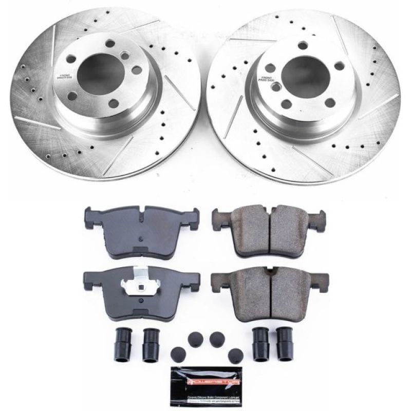 PowerStop — Z23 Daily Driver Carbon-Fiber Ceramic Brake Pad and Drilled & Slotted Rotor Kit