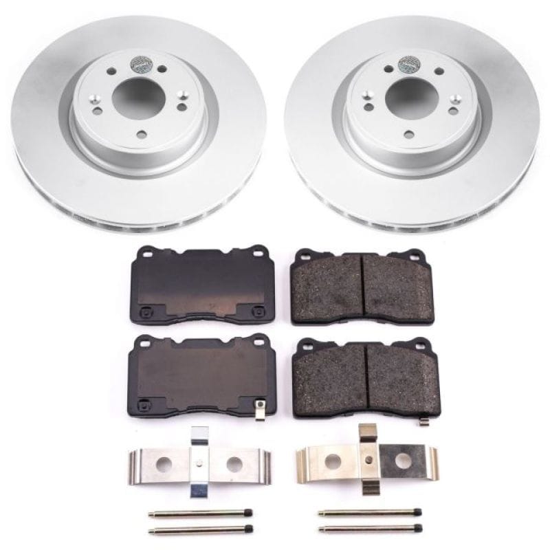 PowerStop — Genuine Geomet Coated Rotor and Low-Dust Ceramic Brake Pad Kit