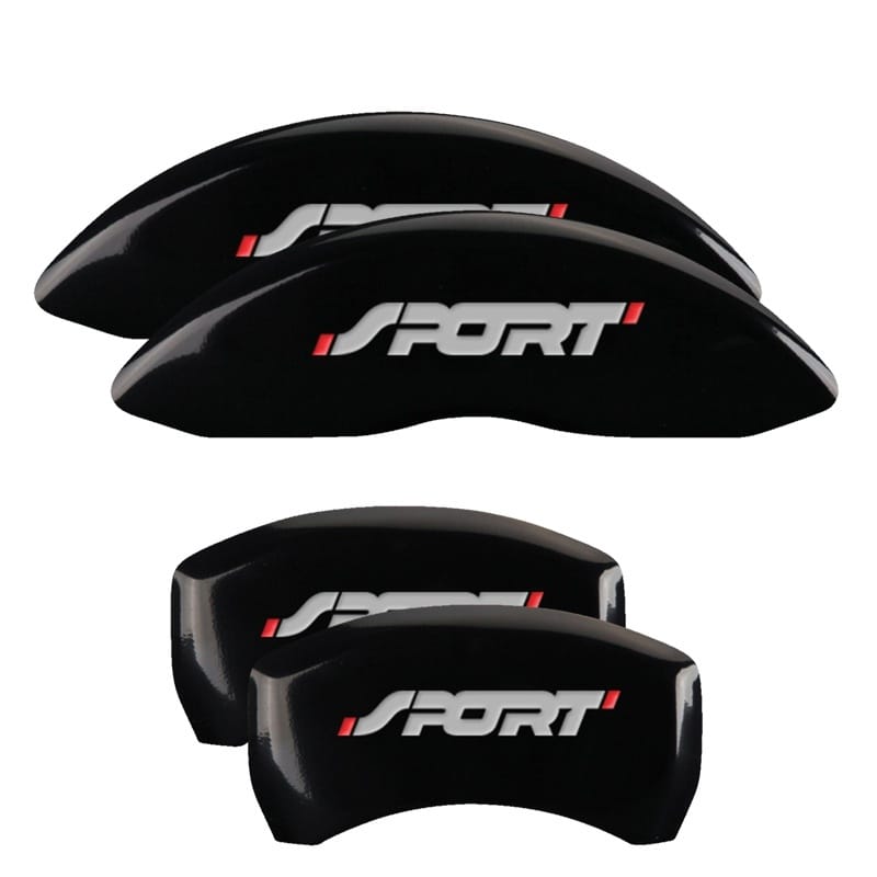 MGP — Set of 4 caliper covers, Engraved Front and Rear: No bolts/Sport, Black powder c