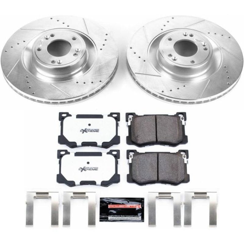 PowerStop — Z26 Street Performance Ceramic Brake Pad and Drilled & Slotted Rotor Kit