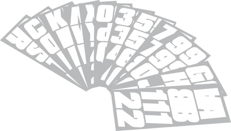 Hardline — Hardline Snowmobile Lettering Registration Kit 2 in. - 500 Solid White/
