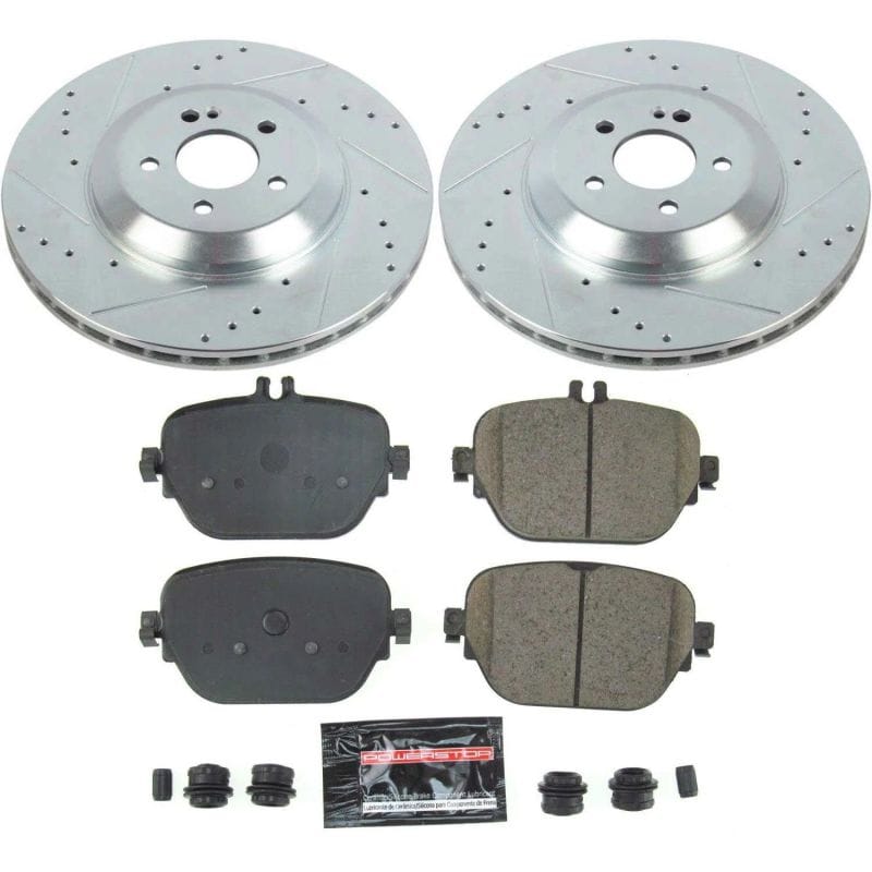 PowerStop — Z23 Daily Driver Carbon-Fiber Ceramic Brake Pad and Drilled & Slotted Rotor Kit
