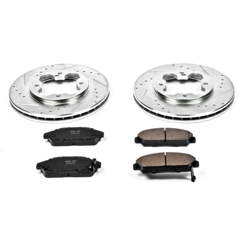 PowerStop — Z23 Daily Driver Carbon-Fiber Ceramic Brake Pad and Drilled & Slotted Rotor Kit