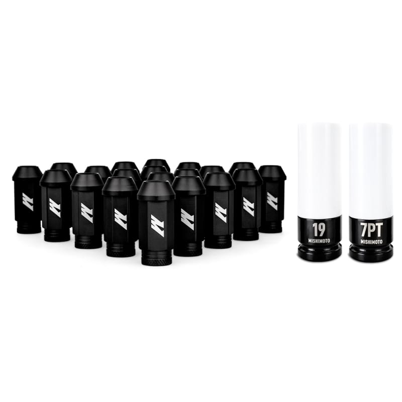Mishimoto — Aluminum Locking Lug Nuts M12x1.5, Black, 20pc Set