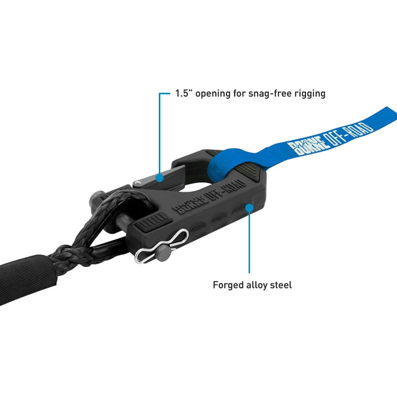 Borne Off-Road — Borne Off-Road Winch Hook - 3/8in Rope - Hand Strap - Black