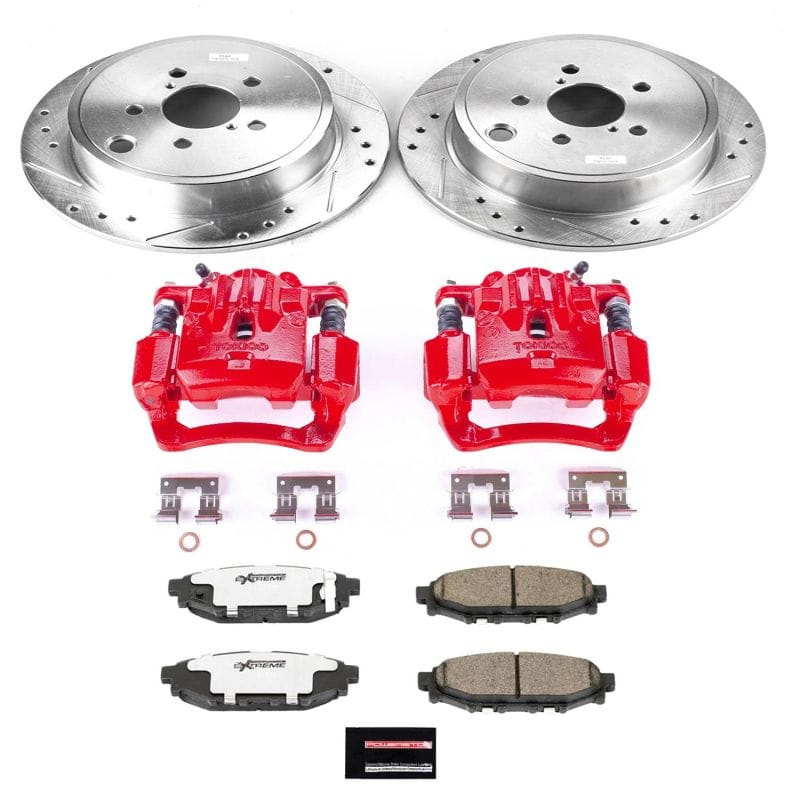 PowerStop — Z26 Street Performance Ceramic Brake Pad, Drilled Slotted Rotor, and Caliper Kit