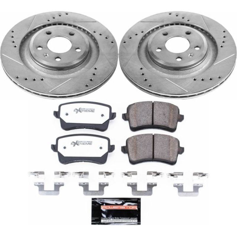 PowerStop — Z26 Street Performance Ceramic Brake Pad and Drilled & Slotted Rotor Kit
