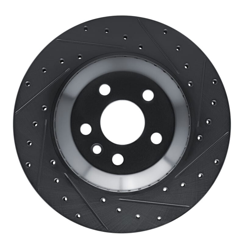 R1 Concepts — R1 Concepts Brake Rotor Drilled and Slotted Black