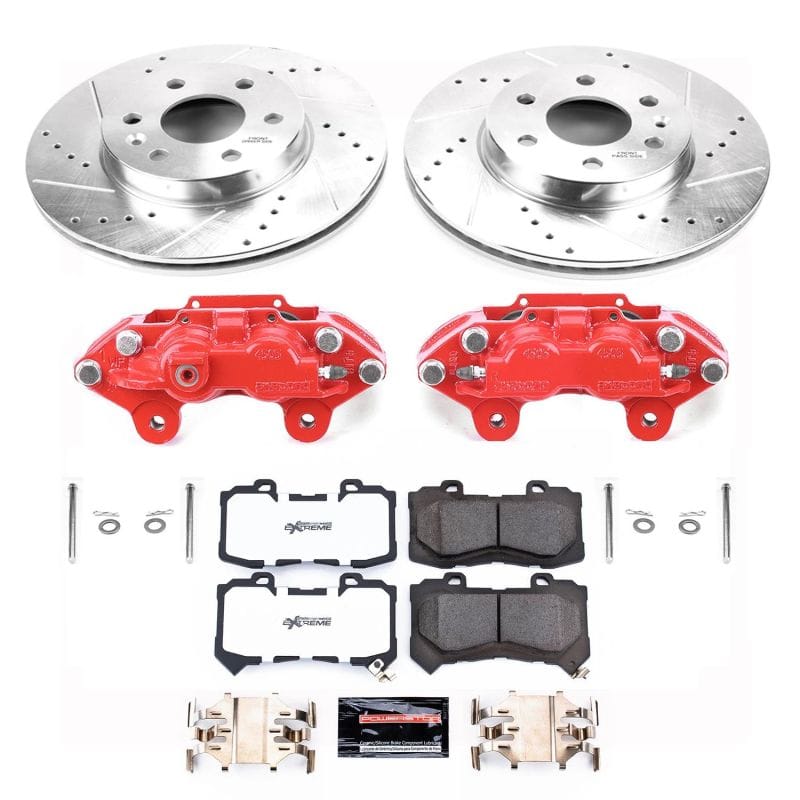 PowerStop — Z36 Truck and SUV Ceramic Brake Pad, Drilled & Slotted Rotor, and Caliper Kit