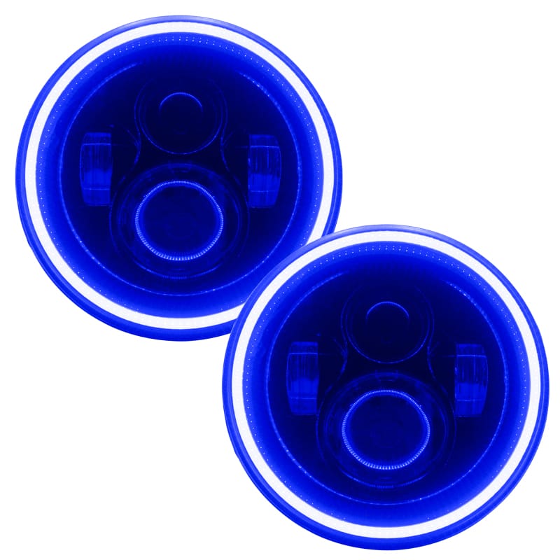 ORACLE Lighting — 7 in. High Powered LED Headlights, Black Bezel, Blue