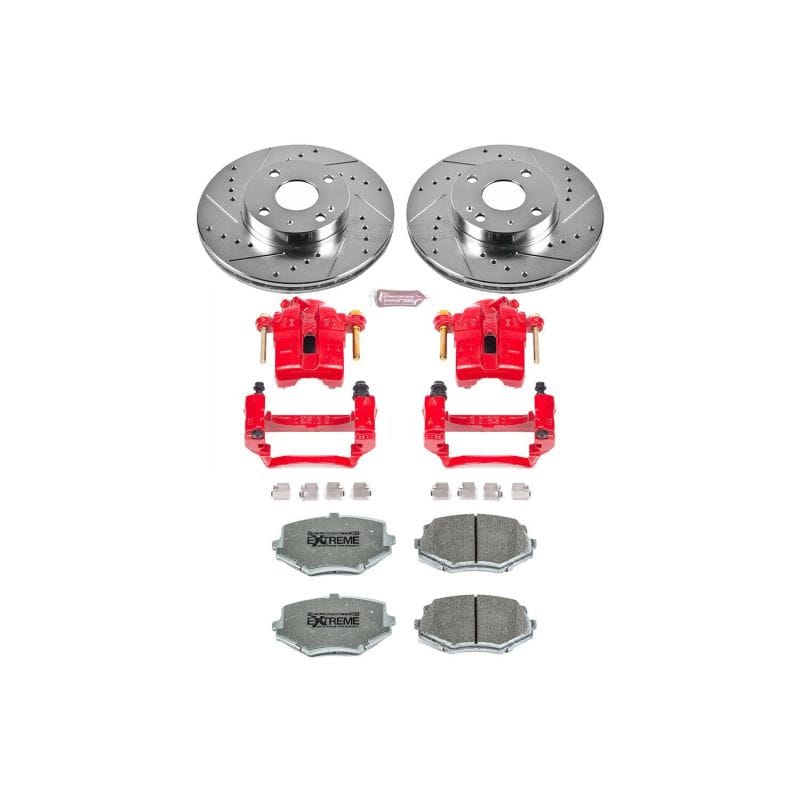 PowerStop — Z26 Street Performance Ceramic Brake Pad, Drilled Slotted Rotor, and Caliper Kit