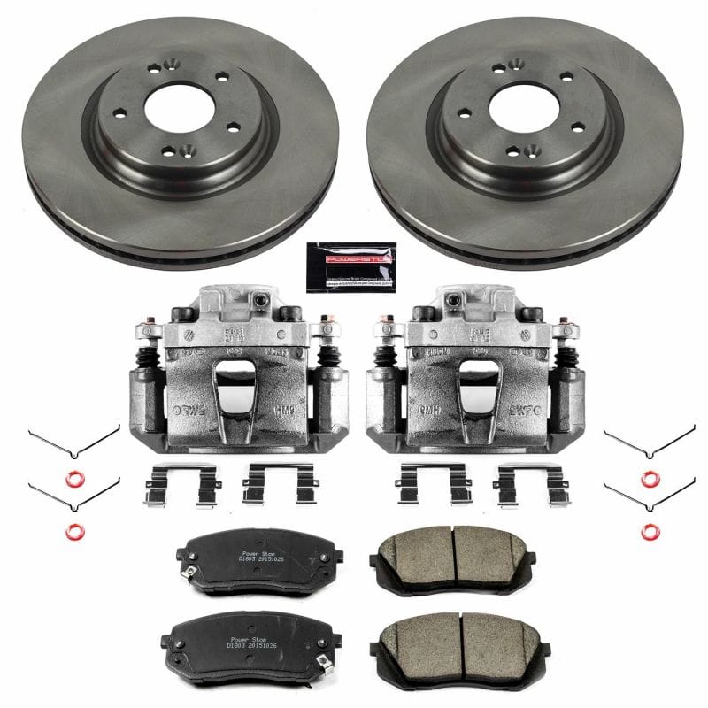 PowerStop — OE Stock Replacement Low-Dust Ceramic Brake Pad, Rotor and Caliper Kit