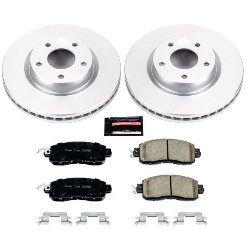 PowerStop — Genuine Geomet Coated Rotor and Low-Dust Ceramic Brake Pad Kit