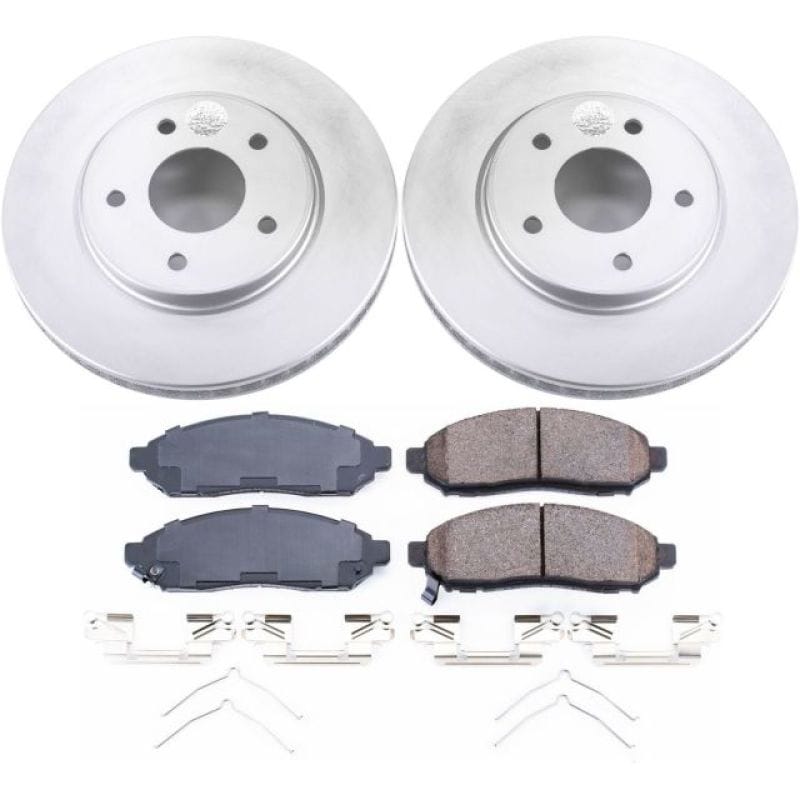 PowerStop — Genuine Geomet Coated Rotor and Low-Dust Ceramic Brake Pad Kit