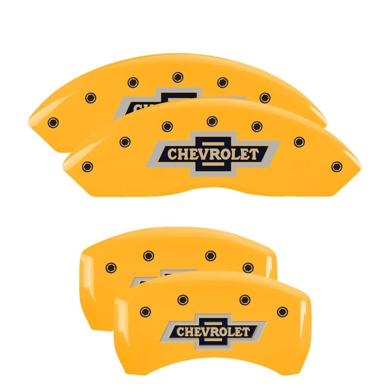 MGP — Set of 4 caliper covers, Engraved Front and Rear: 100 Anniversary logo, Yellow p