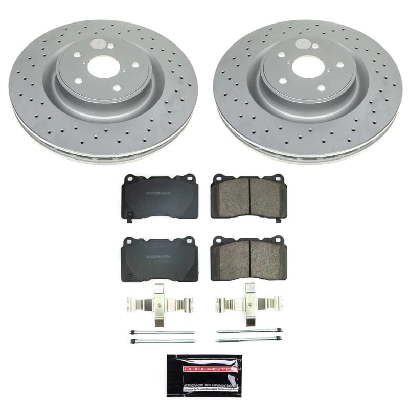 PowerStop — Genuine Geomet Coated Rotor and Low-Dust Ceramic Brake Pad Kit