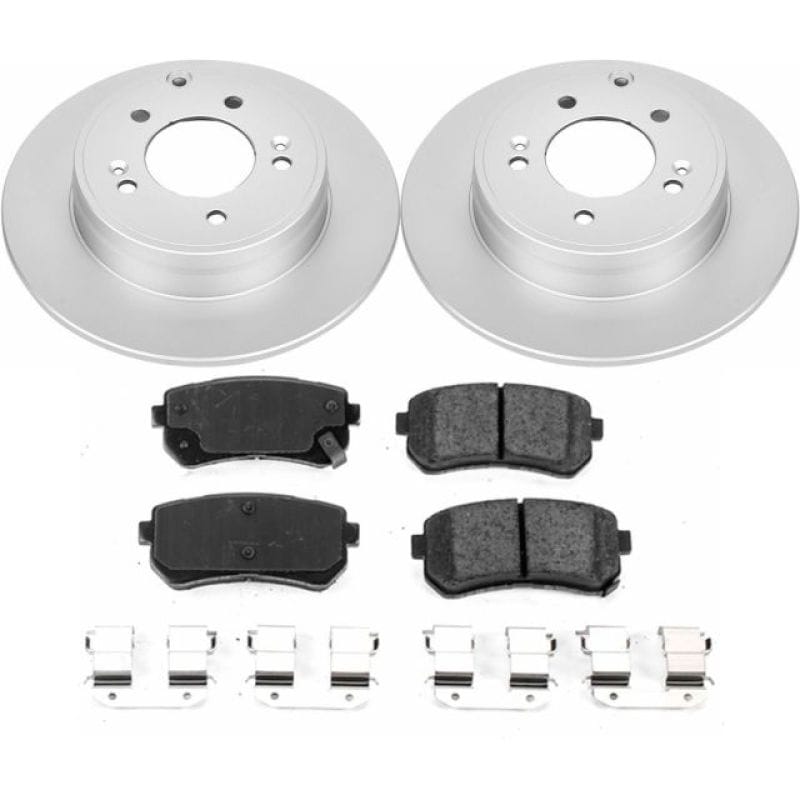PowerStop — Genuine Geomet Coated Rotor and Low-Dust Ceramic Brake Pad Kit