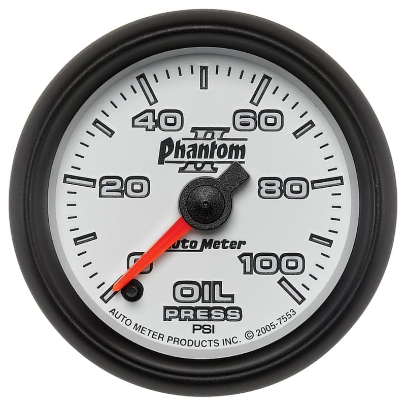 AutoMeter — GAUGE, OIL PRESSURE, 2 1/16", 100PSI, DIGITAL STEPPER MOTOR, PHANTOM II