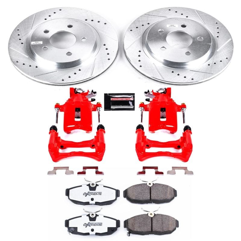 PowerStop — Z26 Street Performance Ceramic Brake Pad, Drilled Slotted Rotor, and Caliper Kit