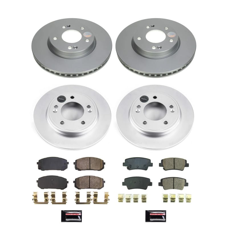 PowerStop — Genuine Geomet Coated Rotor and Low-Dust Ceramic Brake Pad Kit