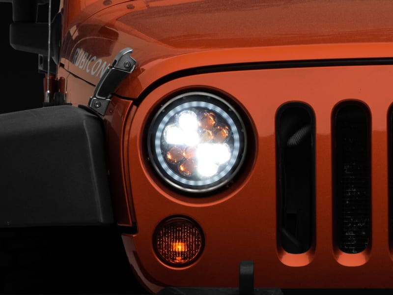 Raxiom — Axial Series Spider LED Headlights with Amber DRL and Angel Eye Halo