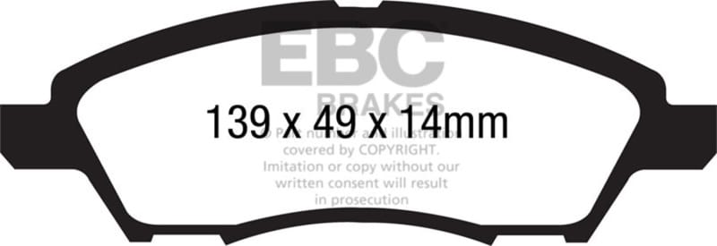 EBC — EBC 12+ Nissan Versa 1.6 Ultimax2 Front Brake Pads
Disc Brake Pad