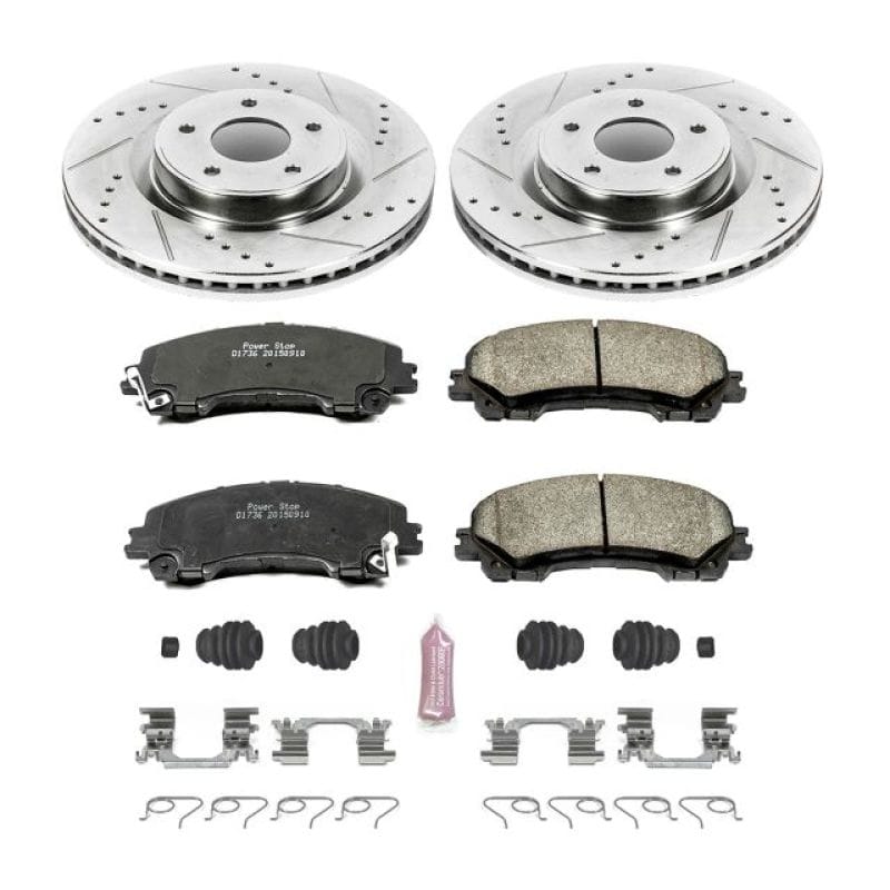 PowerStop — Z23 Daily Driver Carbon-Fiber Ceramic Brake Pad and Drilled & Slotted Rotor Kit