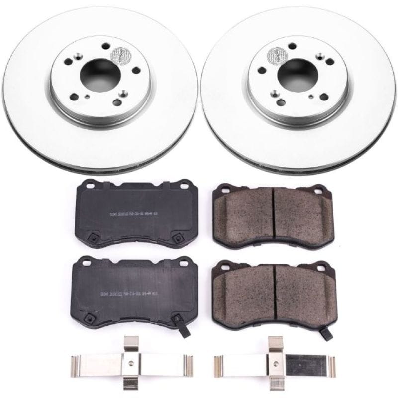 PowerStop — Genuine Geomet Coated Rotor and Low-Dust Ceramic Brake Pad Kit