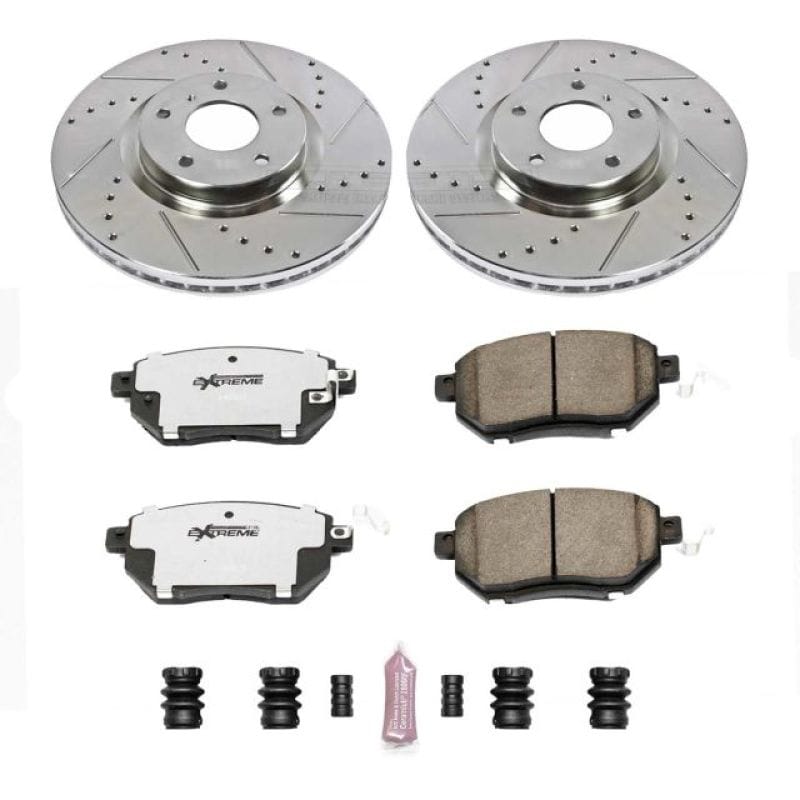 PowerStop — Z26 Street Performance Ceramic Brake Pad and Drilled & Slotted Rotor Kit