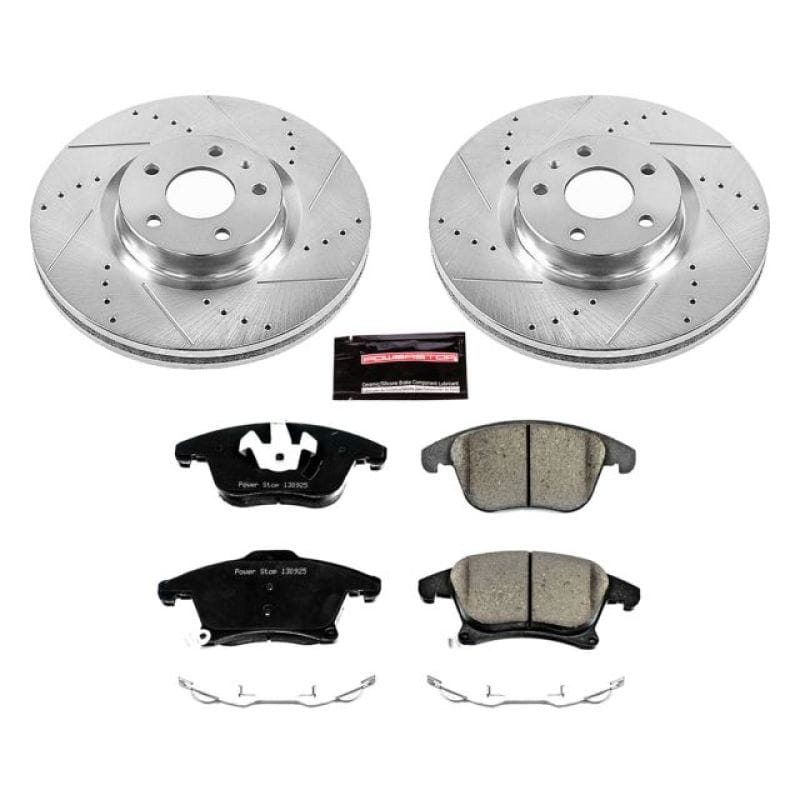 PowerStop — Z23 Daily Driver Carbon-Fiber Ceramic Brake Pad and Drilled & Slotted Rotor Kit