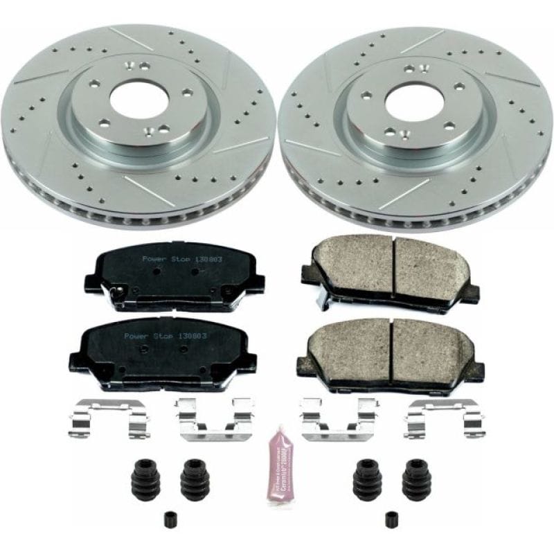 PowerStop — Z23 Daily Driver Carbon-Fiber Ceramic Brake Pad and Drilled & Slotted Rotor Kit
