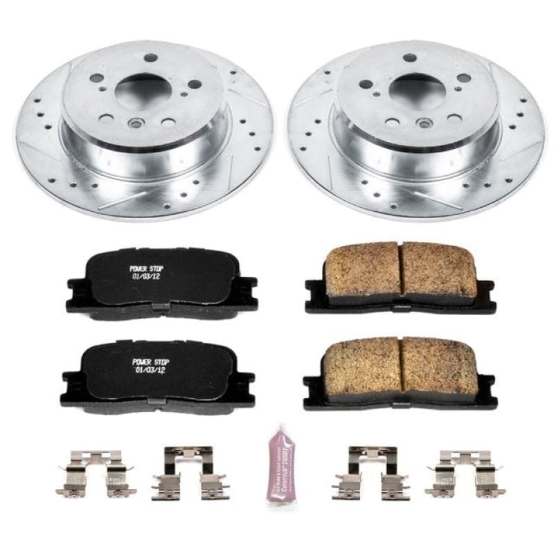 PowerStop — Z23 Daily Driver Carbon-Fiber Ceramic Brake Pad and Drilled & Slotted Rotor Kit