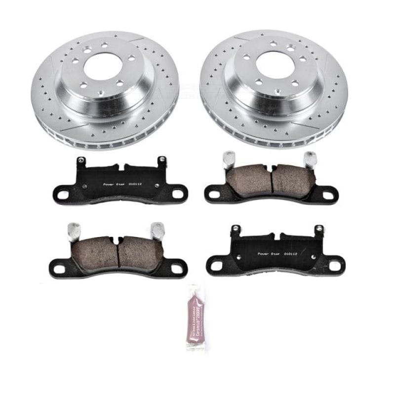 PowerStop — Z23 Daily Driver Carbon-Fiber Ceramic Brake Pad and Drilled & Slotted Rotor Kit