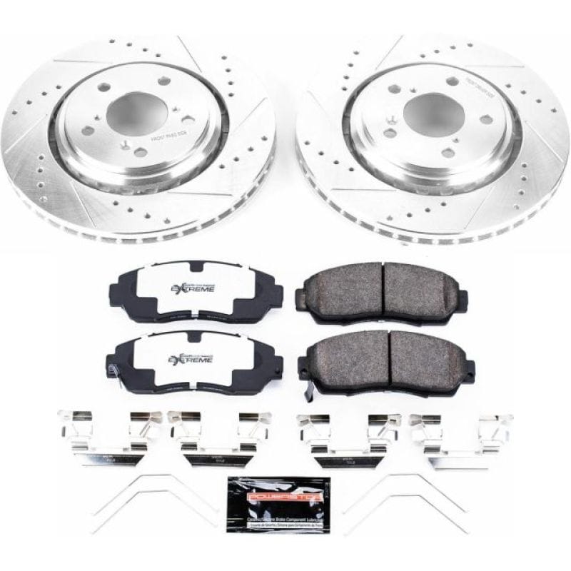 PowerStop — Z26 Street Performance Ceramic Brake Pad and Drilled & Slotted Rotor Kit