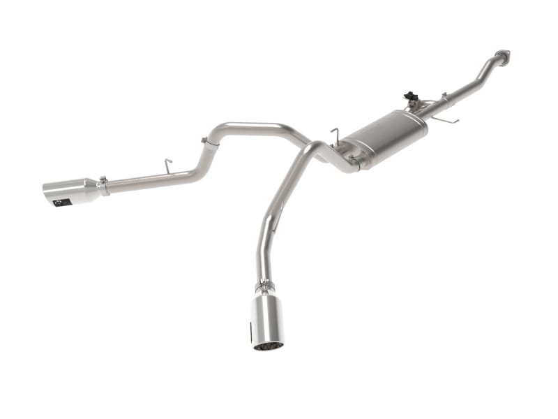 aFe — Gemini XV 3 IN 304 Stainless Steel Cat-Back Exhaust System w/ Cut-Out Polished